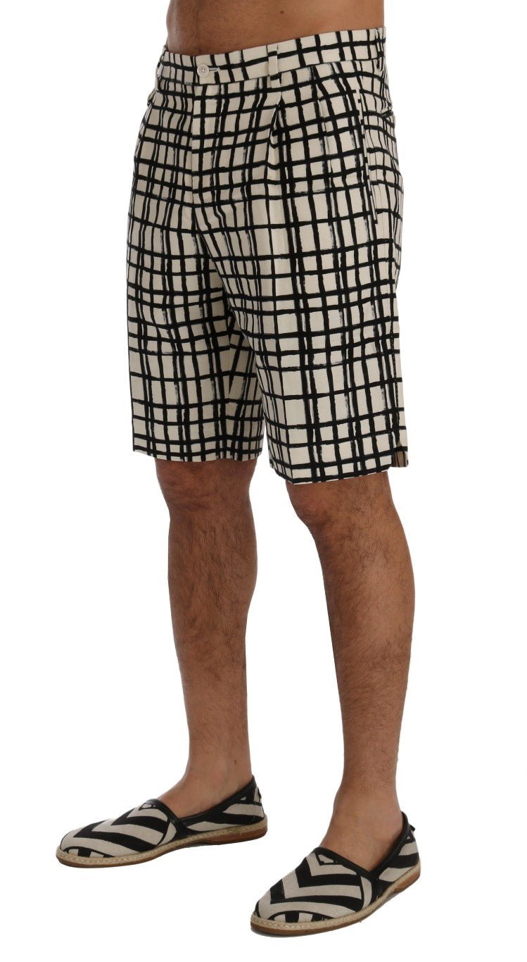 Dolce & Gabbana Elegant Striped Cotton - Linen Shorts - Sandy Store ByNet