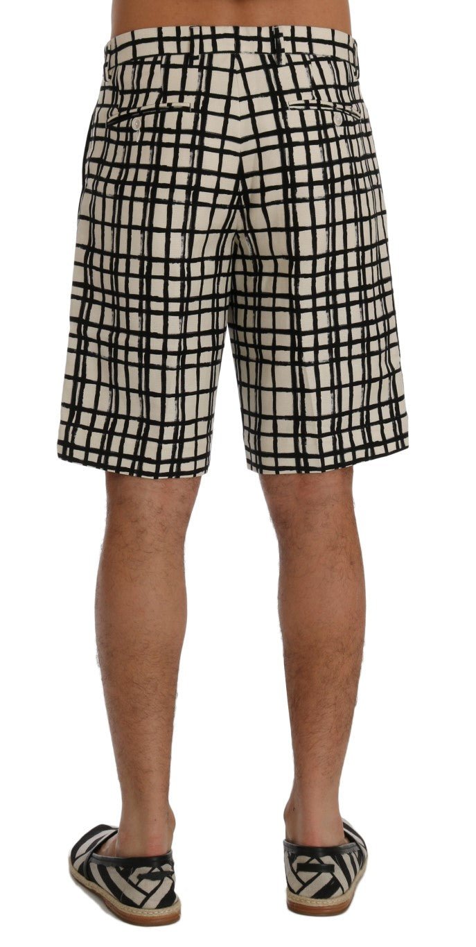 Dolce & Gabbana Elegant Striped Cotton - Linen Shorts - Sandy Store ByNet