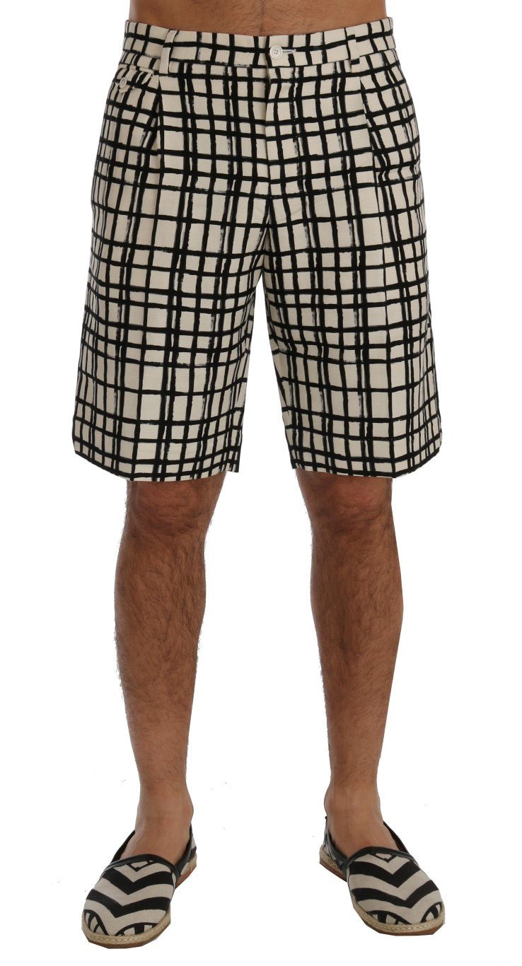 Dolce & Gabbana Elegant Striped Cotton - Linen Shorts - Sandy Store ByNet