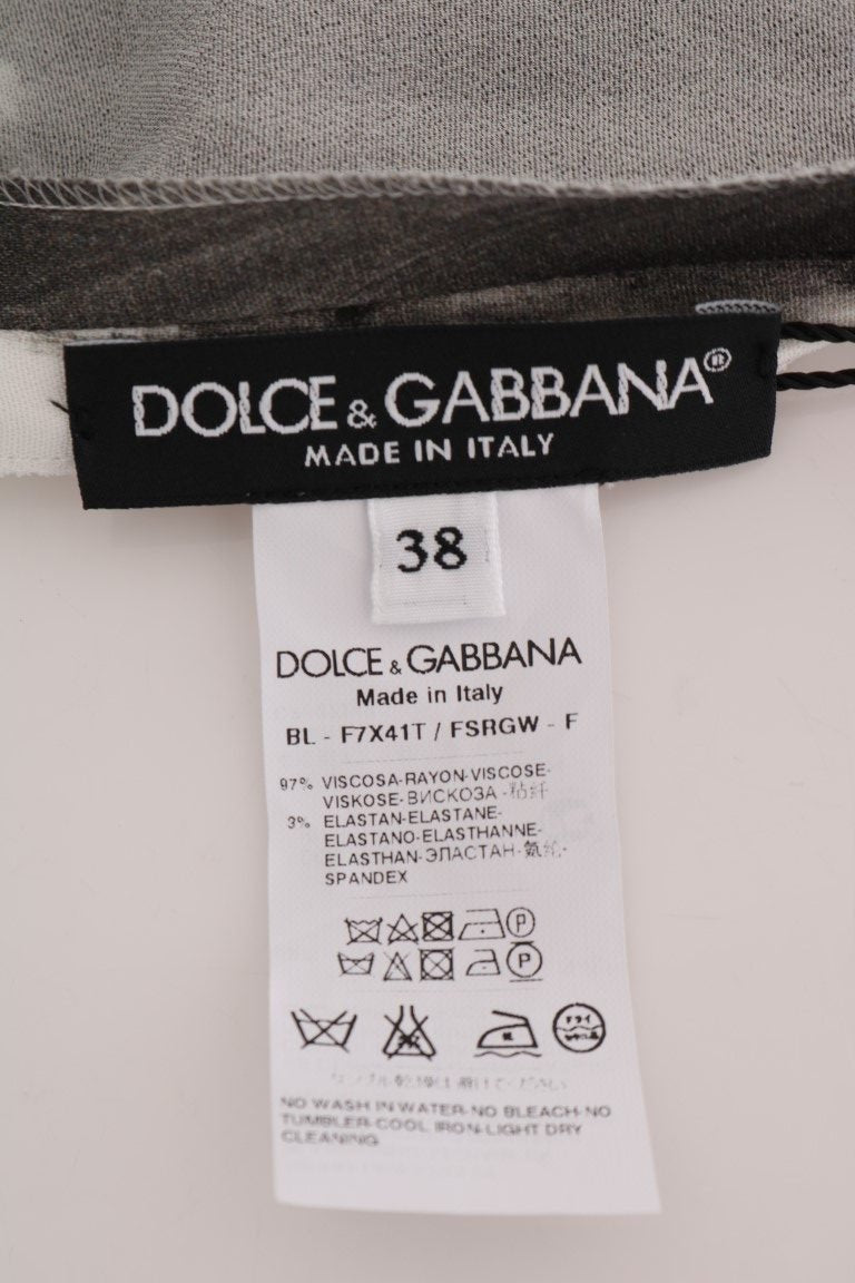 Dolce & Gabbana Elegant Striped Stretch Blouse - Sandy Store ByNet