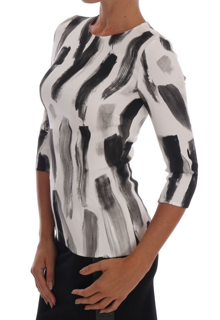 Dolce & Gabbana Elegant Striped Stretch Blouse - Sandy Store ByNet
