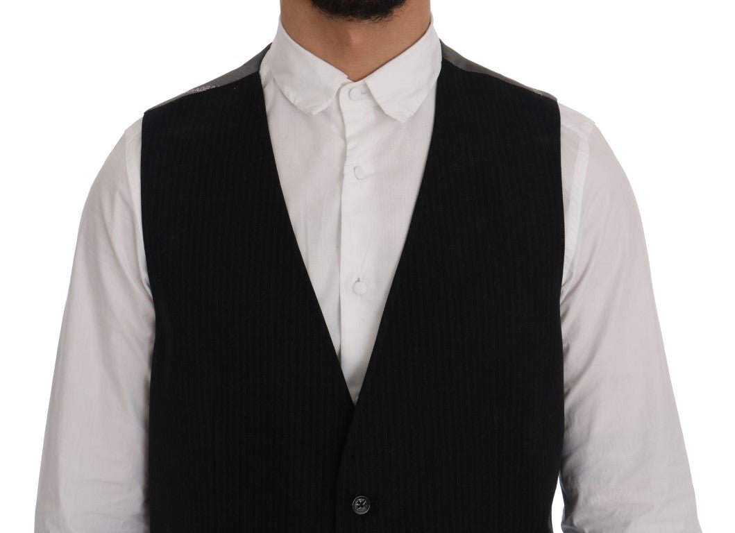 Dolce & Gabbana Elegant Striped Waistcoat Vest - Sandy Store ByNet