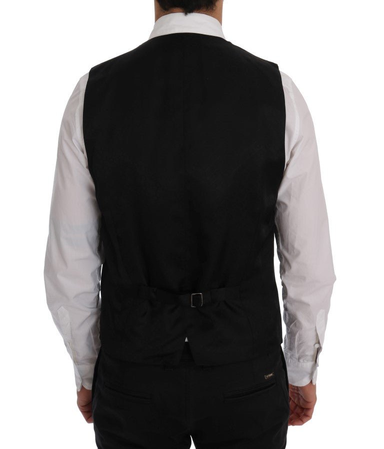 Dolce & Gabbana Elegant Striped Wool Blend Vest Waistcoat - Sandy Store ByNet