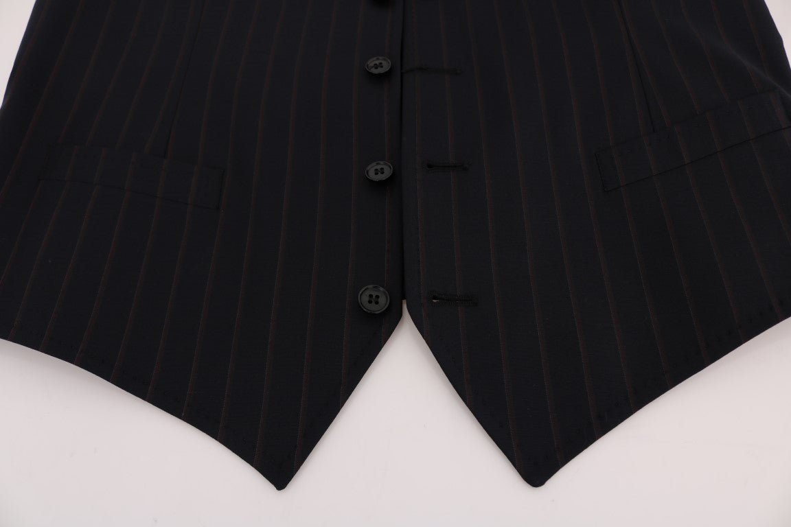 Dolce & Gabbana Elegant Striped Wool Blend Vest Waistcoat - Sandy Store ByNet