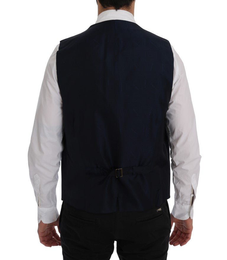 Dolce & Gabbana Elegant Striped Wool Blend Waistcoat Vest - Sandy Store ByNet