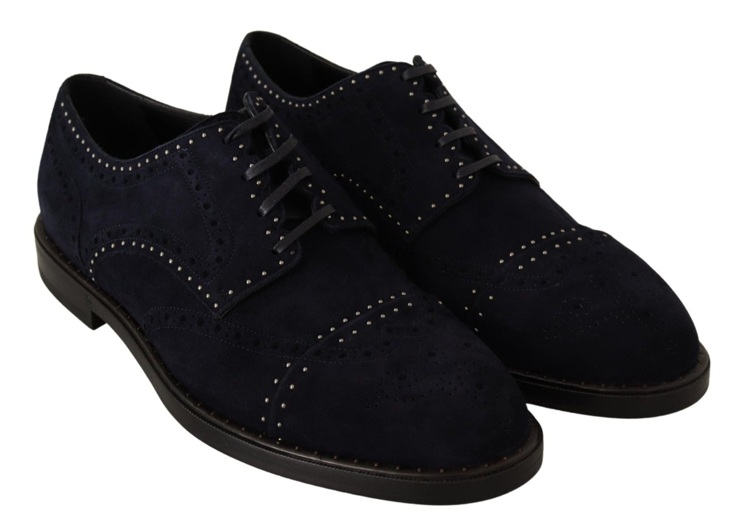 Dolce & Gabbana Elegant Suede Derby Shoes with Silver Studs - Sandy Store ByNet
