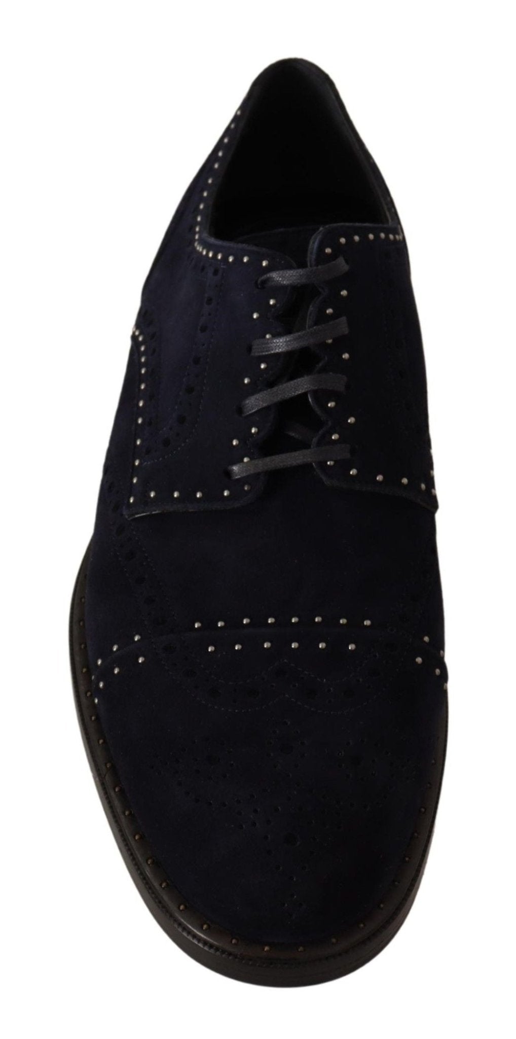 Dolce & Gabbana Elegant Suede Derby Shoes with Silver Studs - Sandy Store ByNet