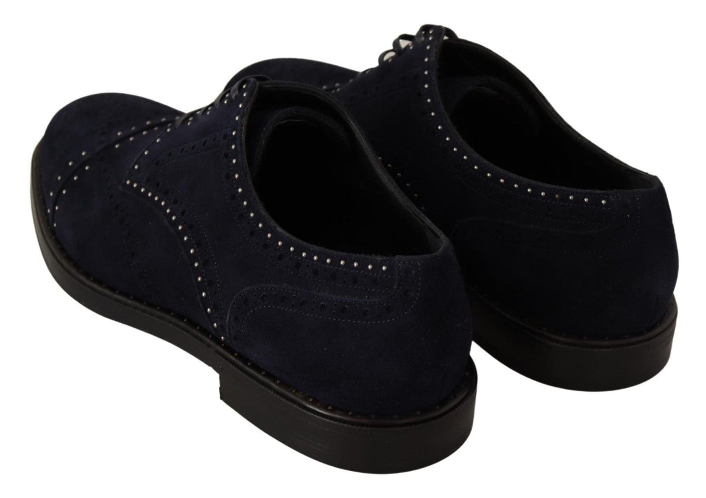 Dolce & Gabbana Elegant Suede Derby Shoes with Silver Studs - Sandy Store ByNet