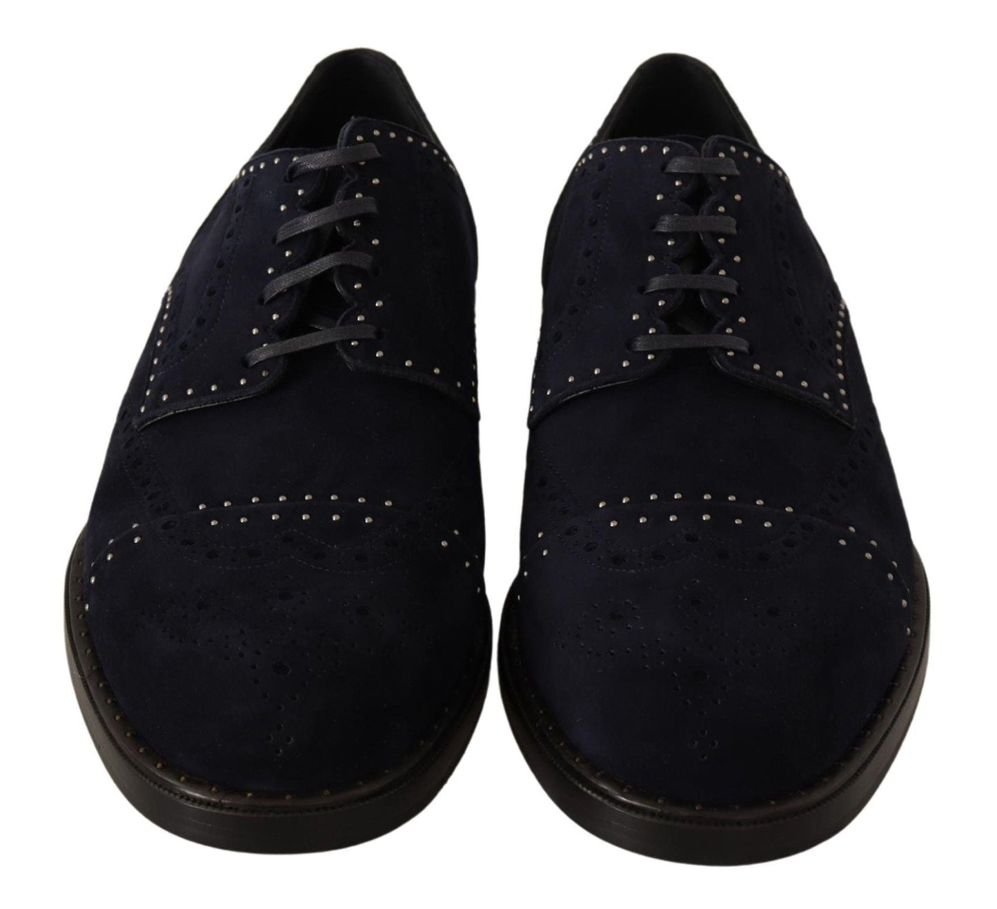 Dolce & Gabbana Elegant Suede Derby Shoes with Silver Studs - Sandy Store ByNet