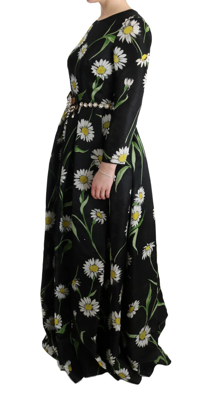 Dolce & Gabbana Elegant Sunflower Maxi Gown with Crystals - Sandy Store ByNet