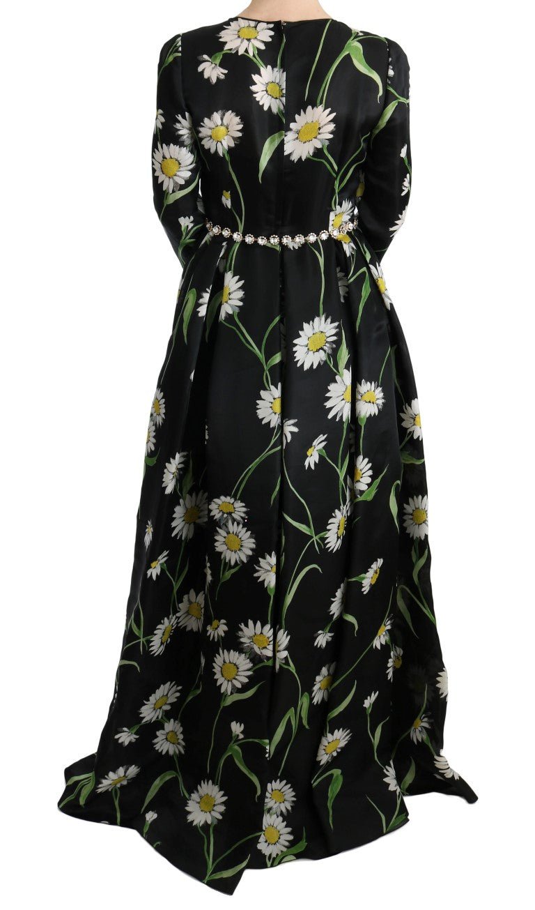 Dolce & Gabbana Elegant Sunflower Maxi Gown with Crystals - Sandy Store ByNet