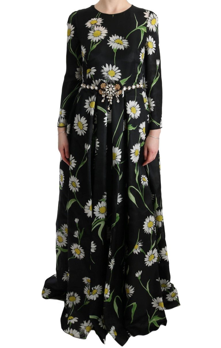 Dolce & Gabbana Elegant Sunflower Maxi Gown with Crystals - Sandy Store ByNet