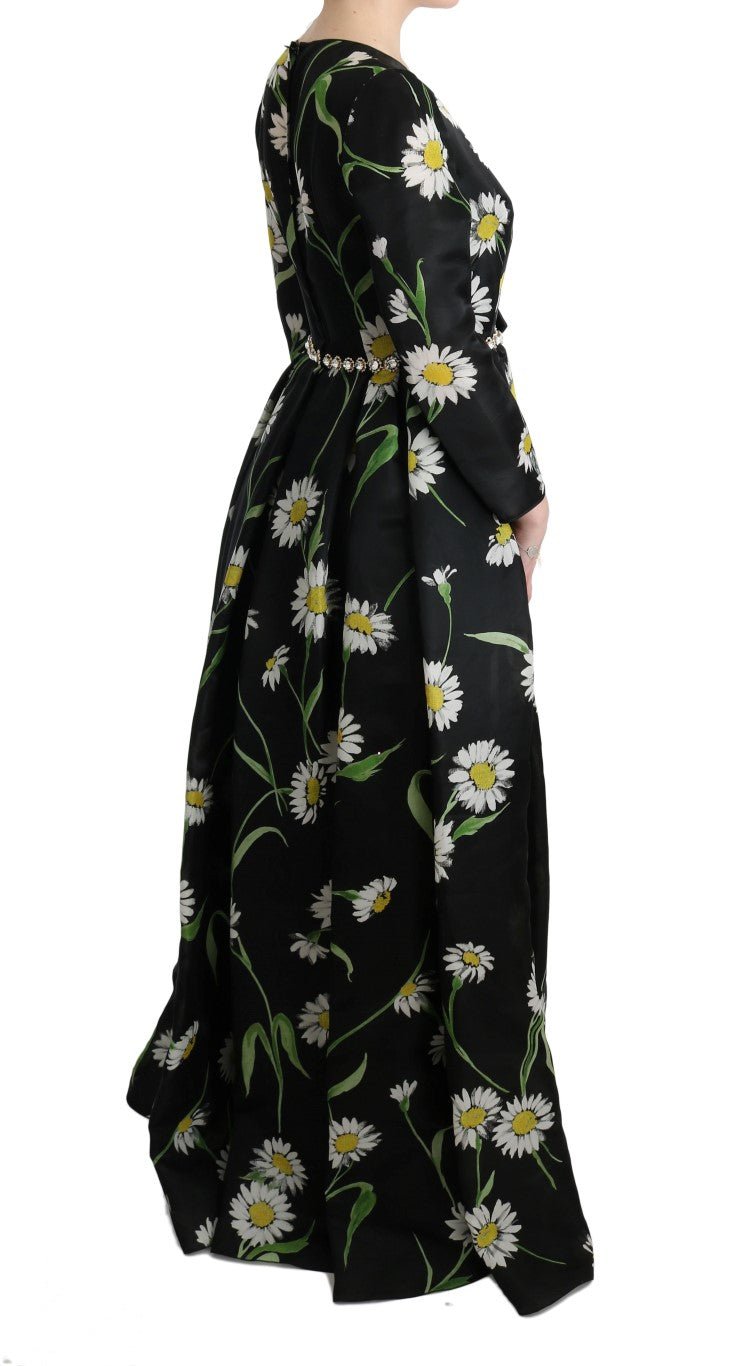 Dolce & Gabbana Elegant Sunflower Maxi Gown with Crystals - Sandy Store ByNet