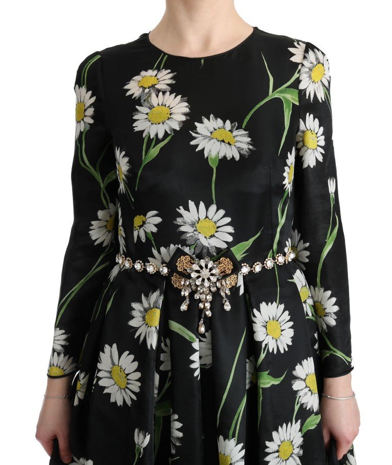 Dolce & Gabbana Elegant Sunflower Maxi Gown with Crystals - Sandy Store ByNet