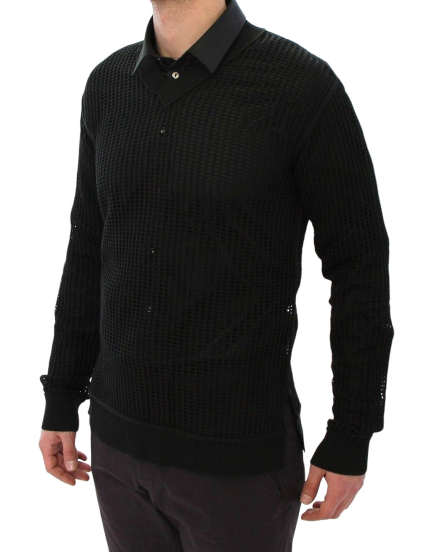 Dolce & Gabbana Elegant V - Neck Dark Green Knitted Sweater - Sandy Store ByNet
