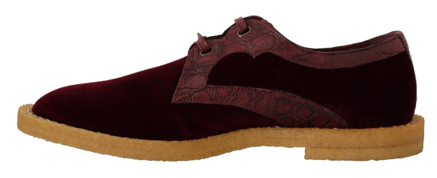 Dolce & Gabbana Elegant Velvet and Exotic Leather Dress Shoes - Sandy Store ByNet