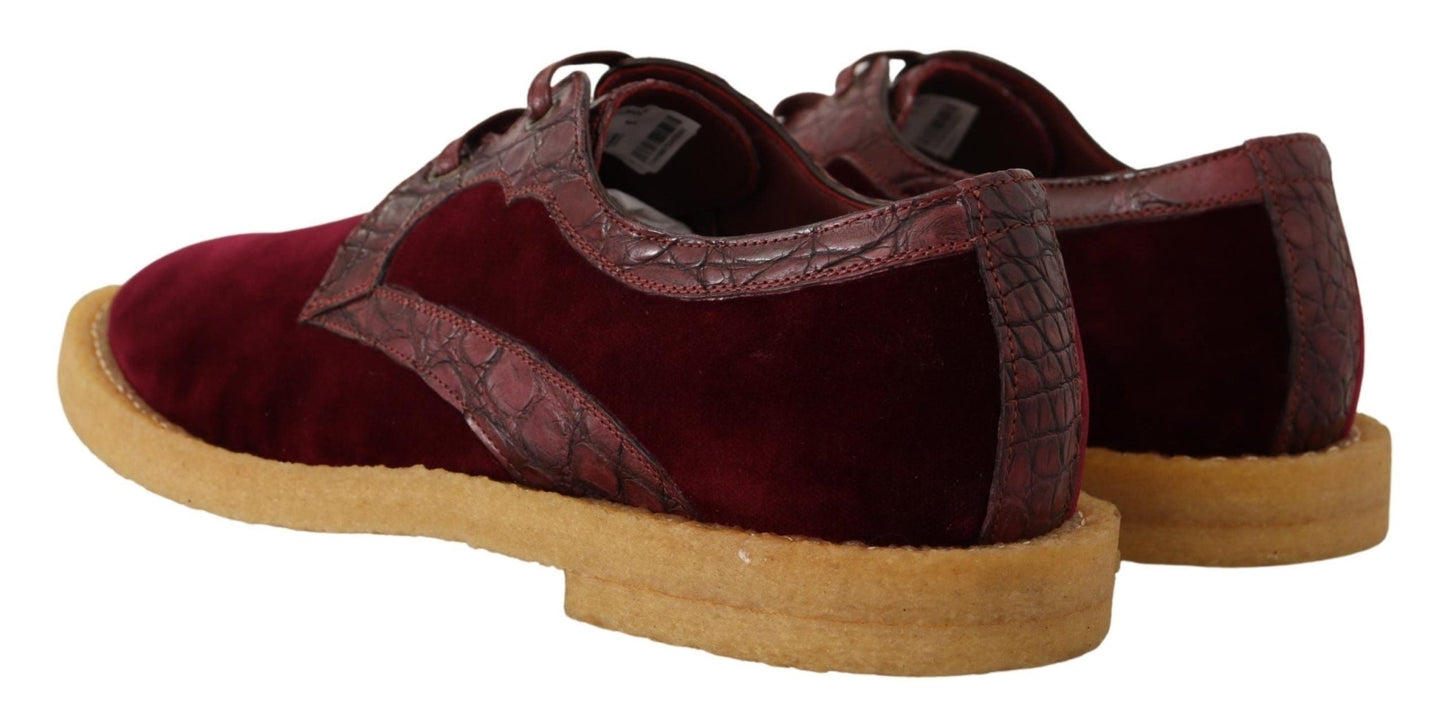 Dolce & Gabbana Elegant Velvet and Exotic Leather Dress Shoes - Sandy Store ByNet