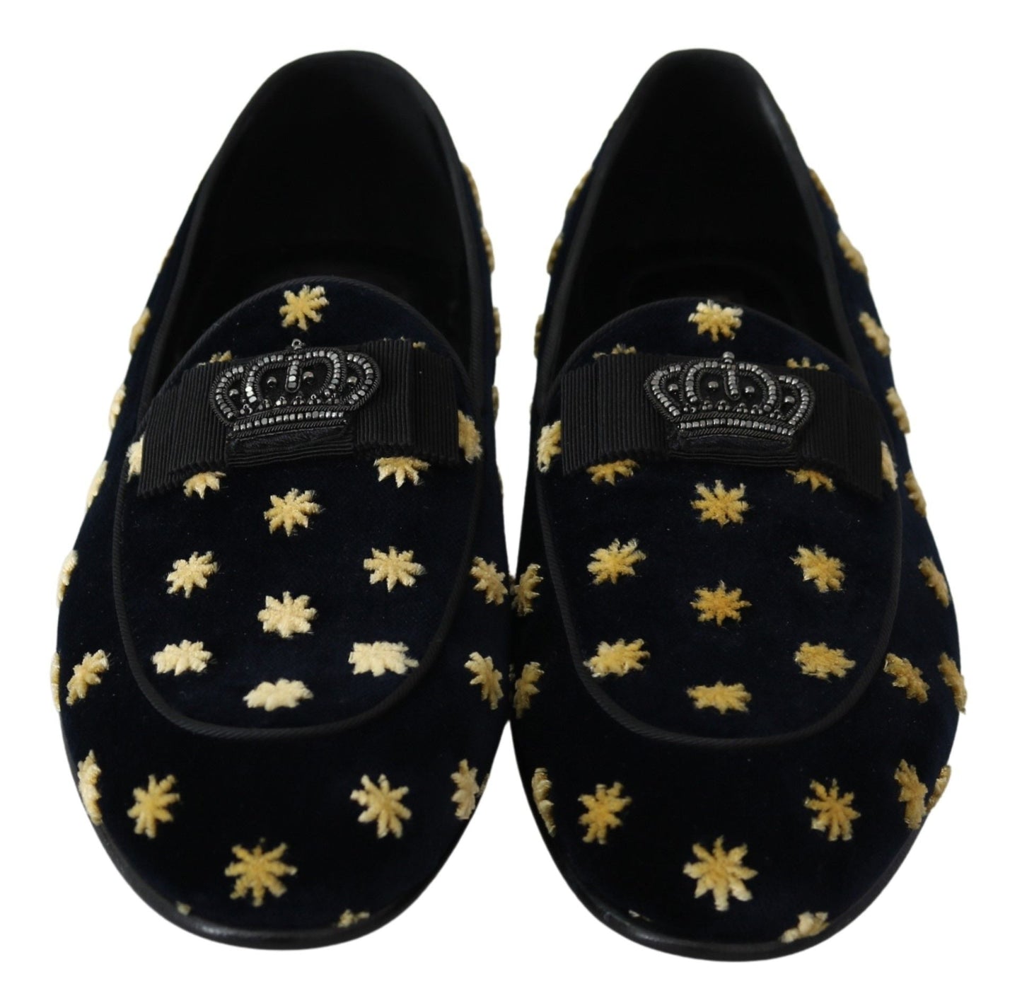 Dolce & Gabbana Elegant Velvet Crown Embroidery Loafers - Sandy Store ByNet