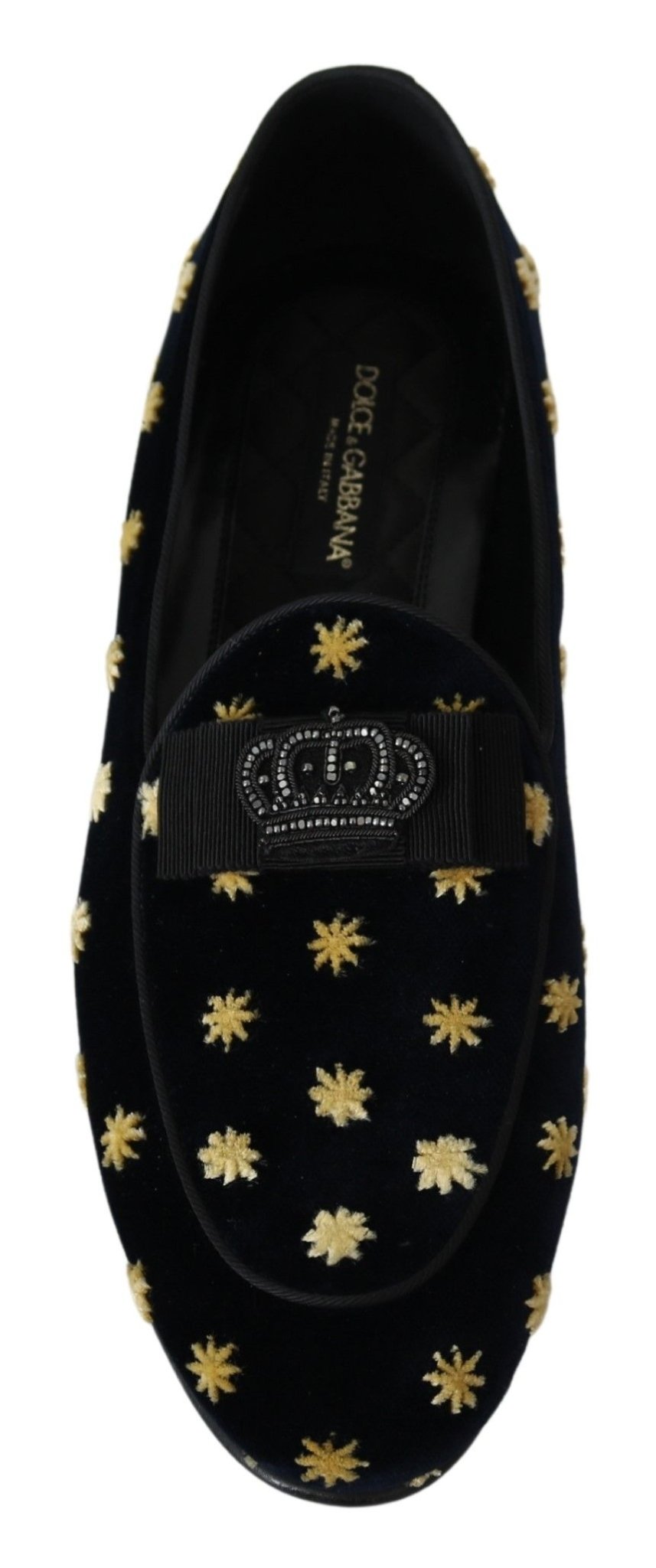 Dolce & Gabbana Elegant Velvet Crown Embroidery Loafers - Sandy Store ByNet