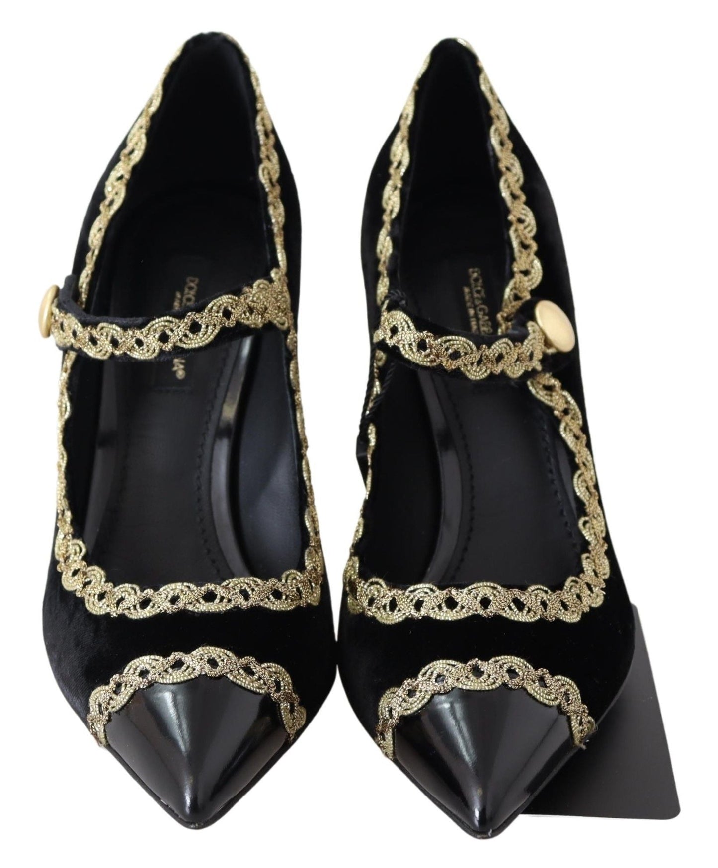 Dolce & Gabbana Elegant Velvet Patent Embroidered Pumps - Sandy Store ByNet