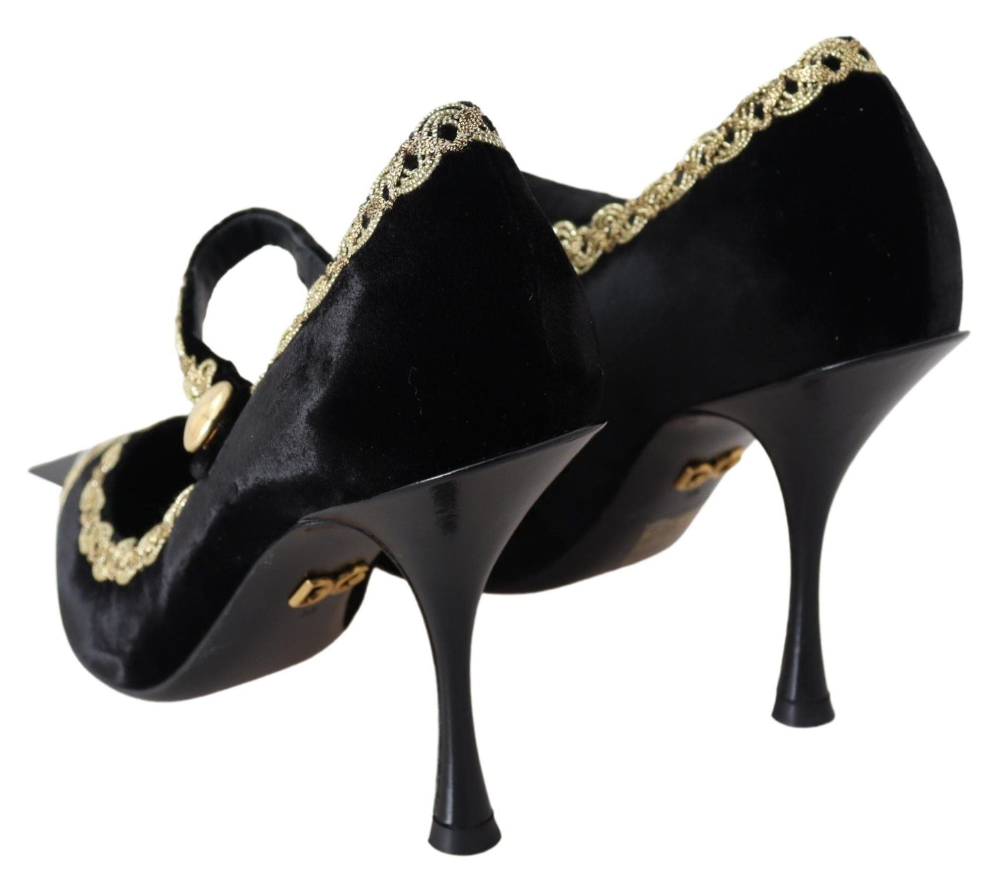 Dolce & Gabbana Elegant Velvet Patent Embroidered Pumps - Sandy Store ByNet