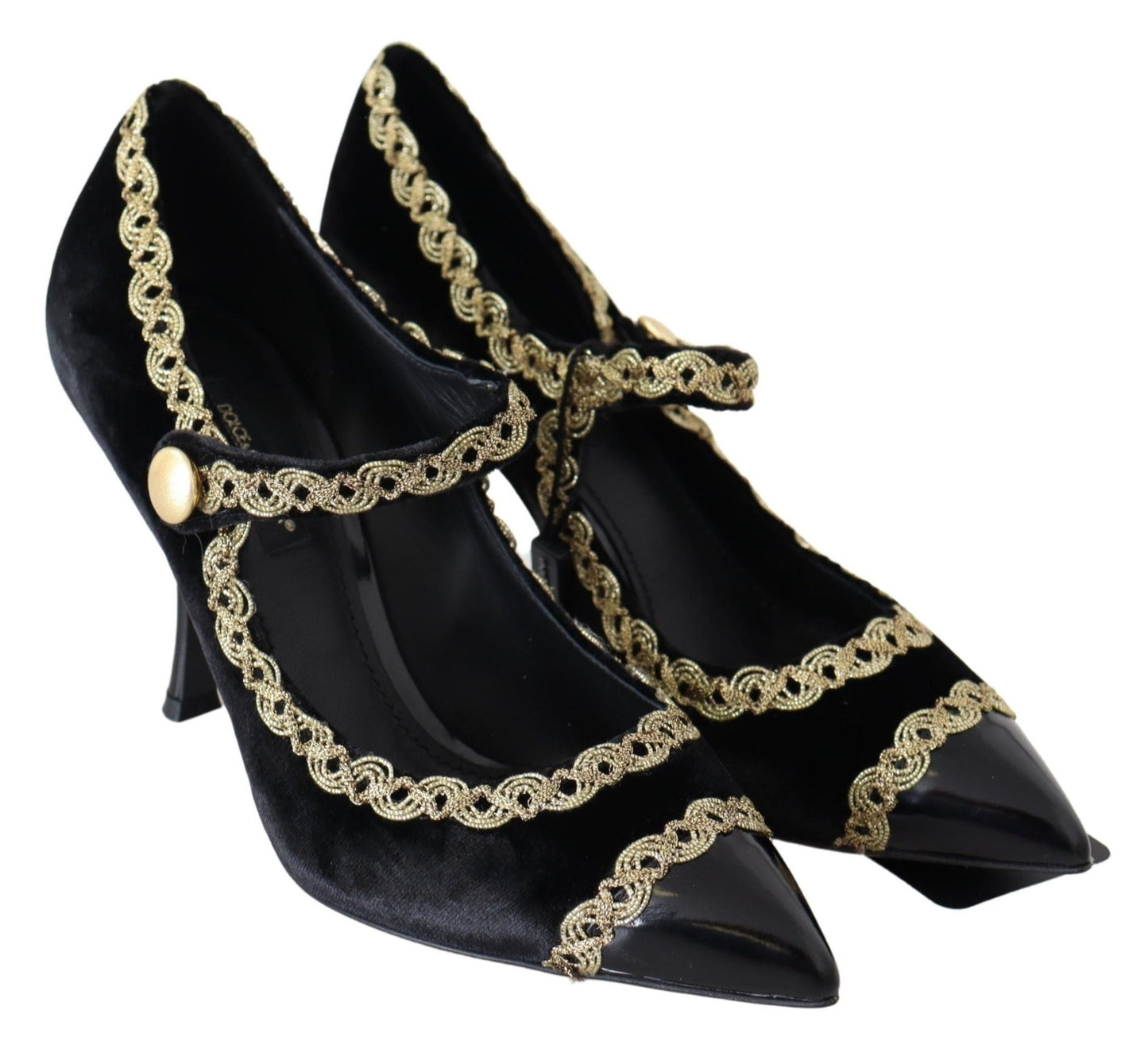 Dolce & Gabbana Elegant Velvet Patent Embroidered Pumps - Sandy Store ByNet