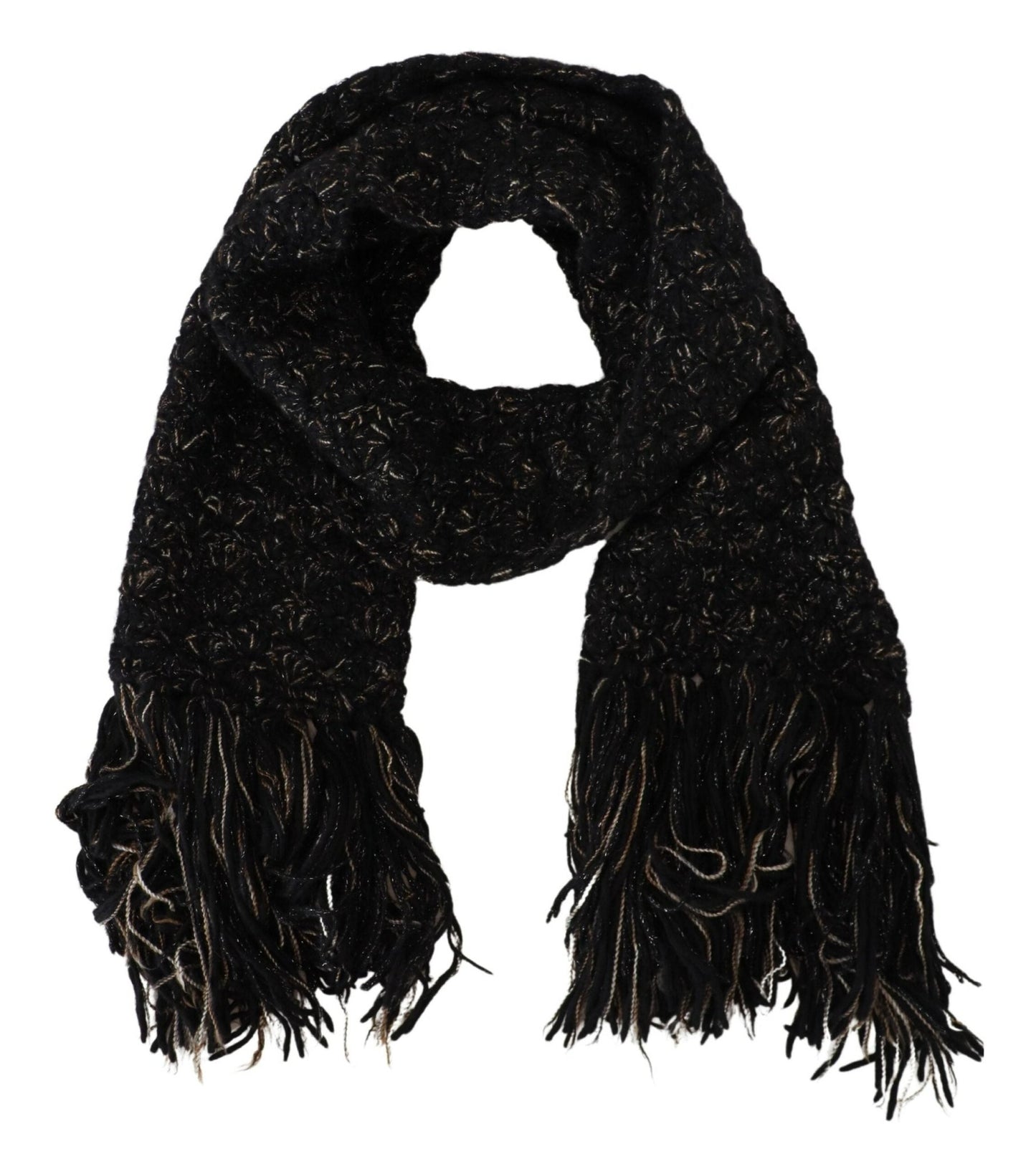 Dolce & Gabbana Elegant Virgin Wool Blend Black Scarf - Sandy Store ByNet