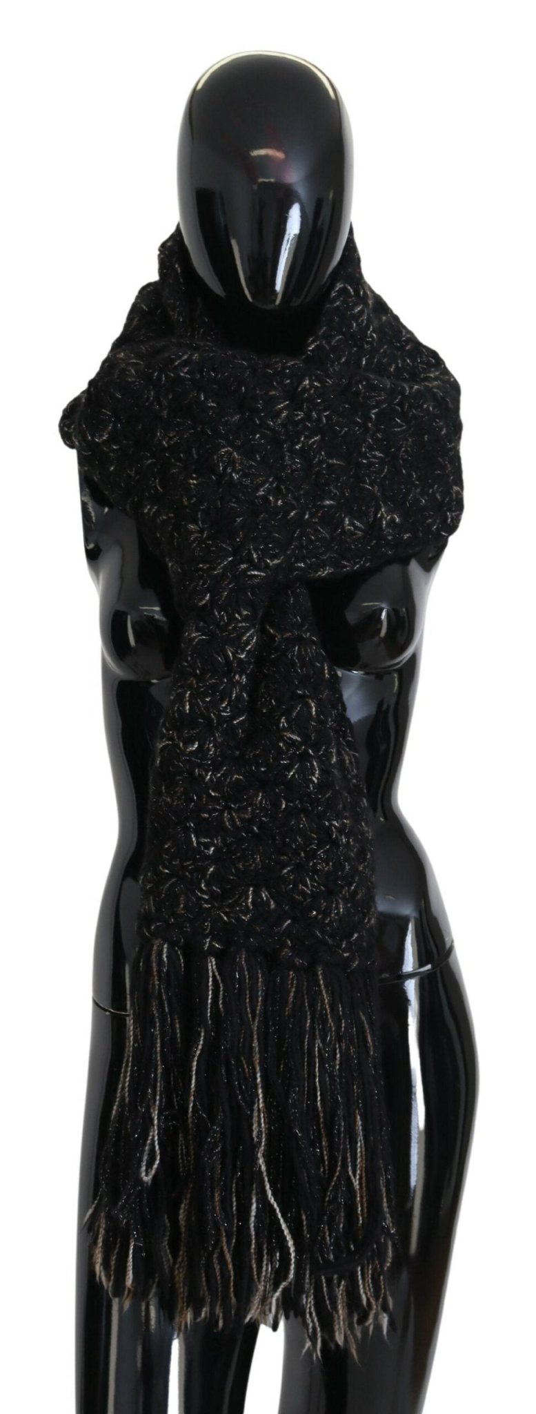 Dolce & Gabbana Elegant Virgin Wool Blend Black Scarf - Sandy Store ByNet
