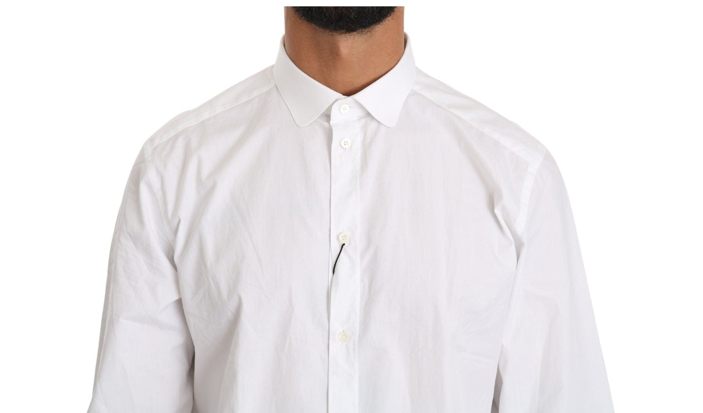 Dolce & Gabbana Elegant White Cotton Gold Fit Shirt - Sandy Store ByNet