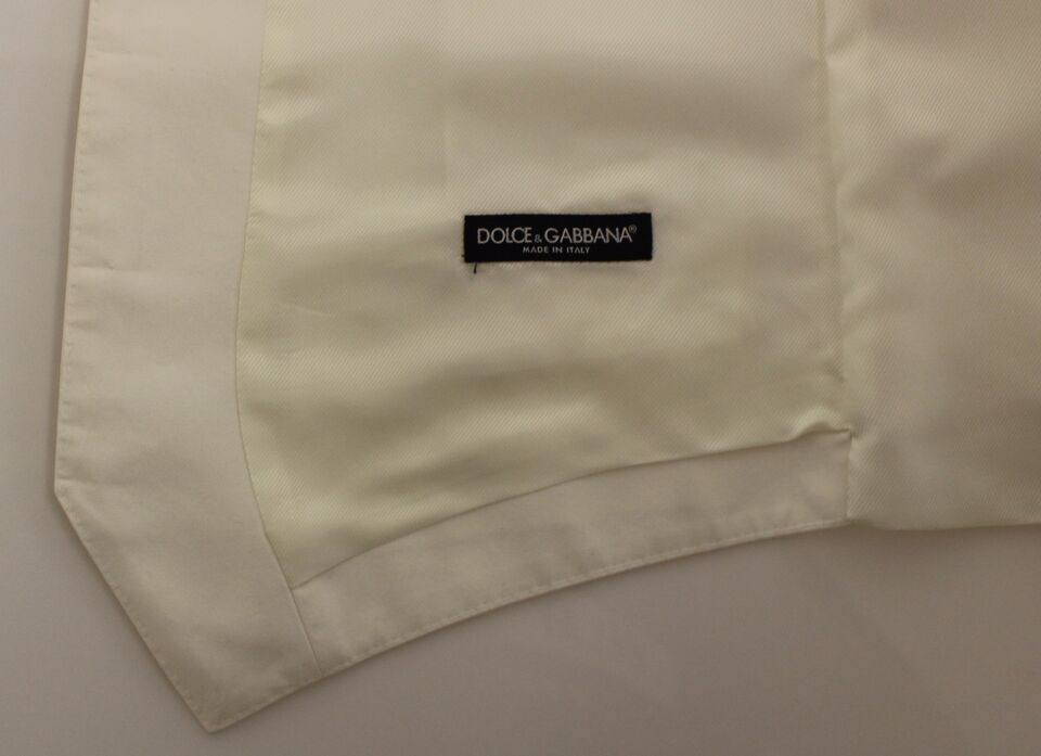 Dolce & Gabbana Elegant White Cotton Silk Dress Vest - Sandy Store ByNet