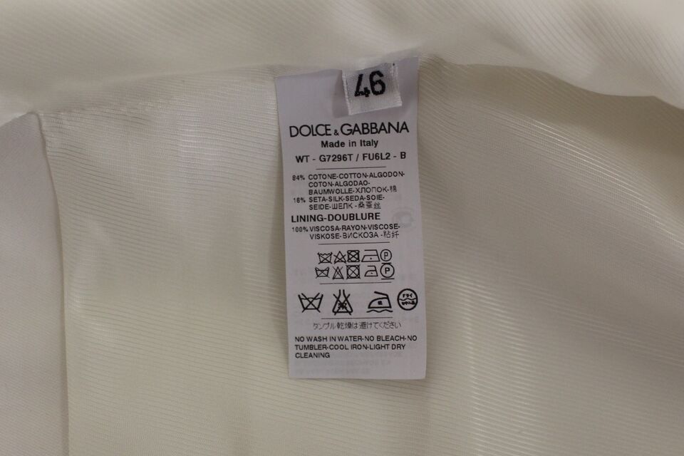 Dolce & Gabbana Elegant White Cotton Silk Dress Vest - Sandy Store ByNet