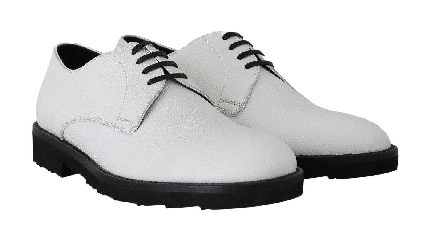 Dolce & Gabbana Elegant White Formal Leather Shoes - Sandy Store ByNet