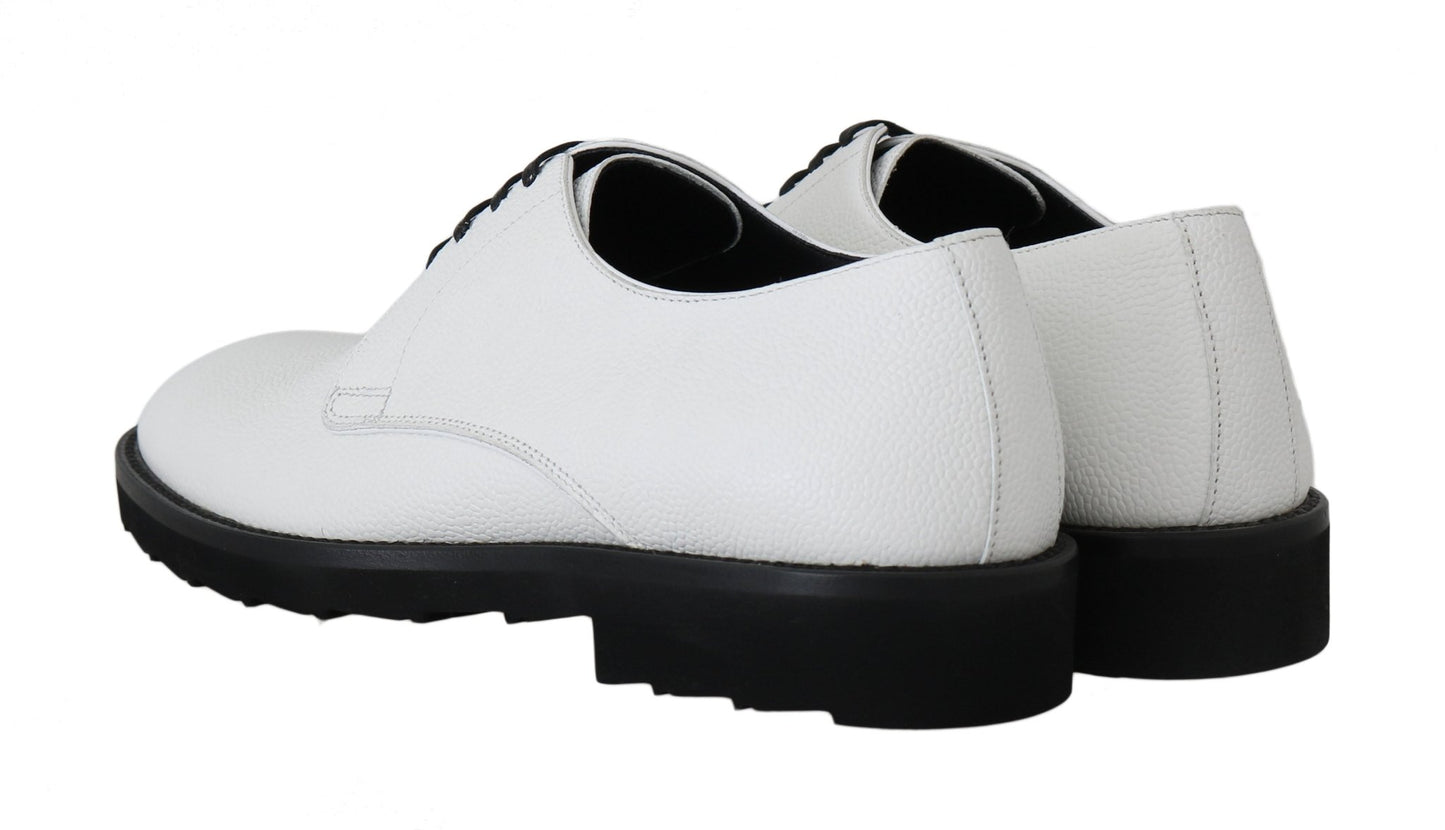Dolce & Gabbana Elegant White Formal Leather Shoes - Sandy Store ByNet