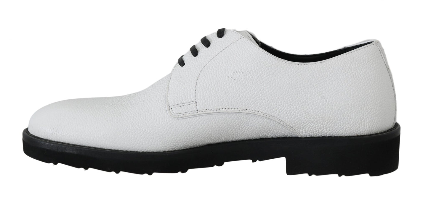 Dolce & Gabbana Elegant White Formal Leather Shoes - Sandy Store ByNet