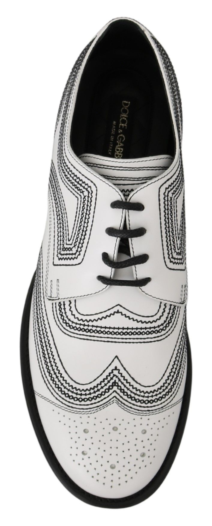 Dolce & Gabbana Elegant White Leather Derby Shoes - Sandy Store ByNet