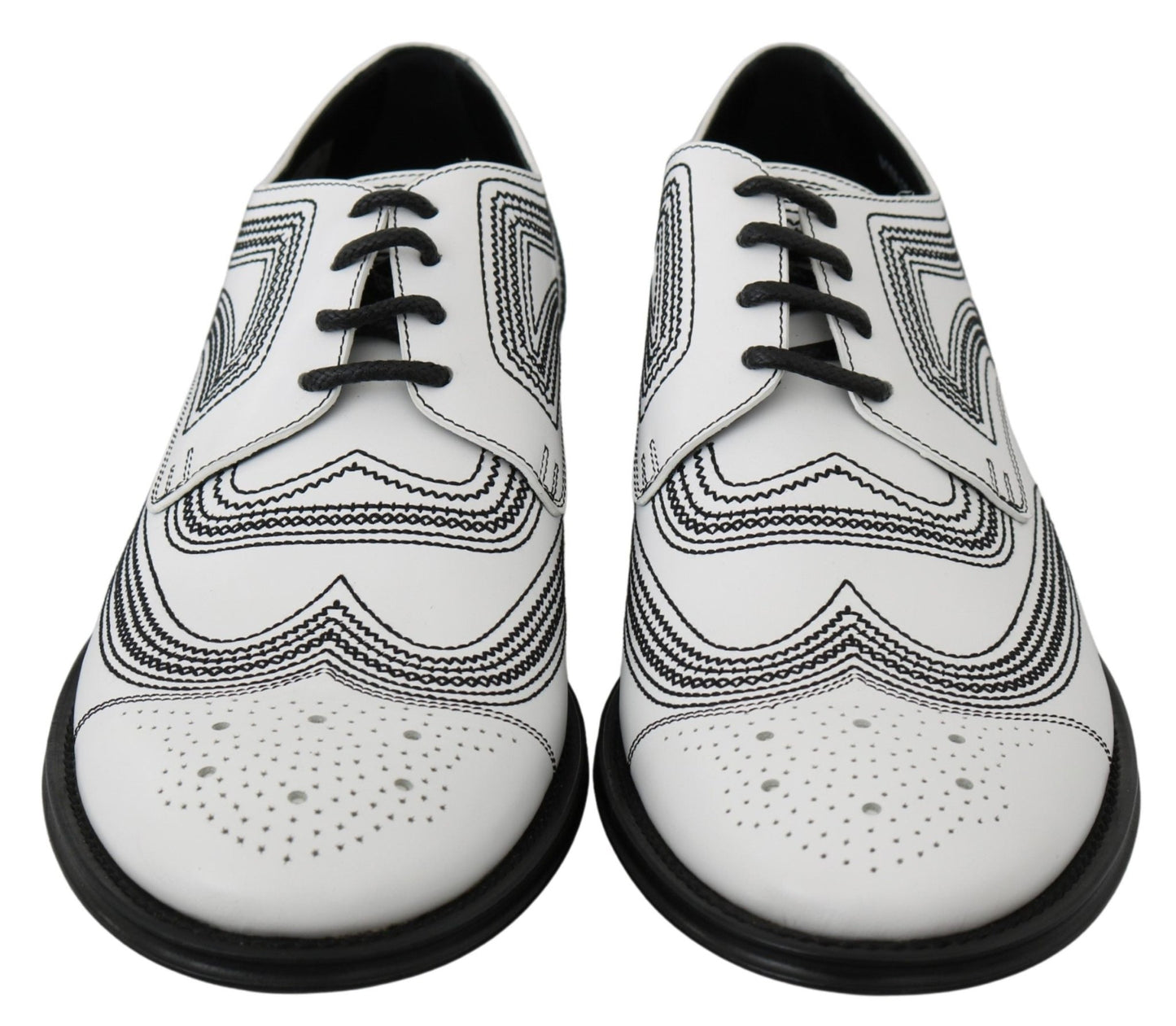 Dolce & Gabbana Elegant White Leather Derby Shoes - Sandy Store ByNet