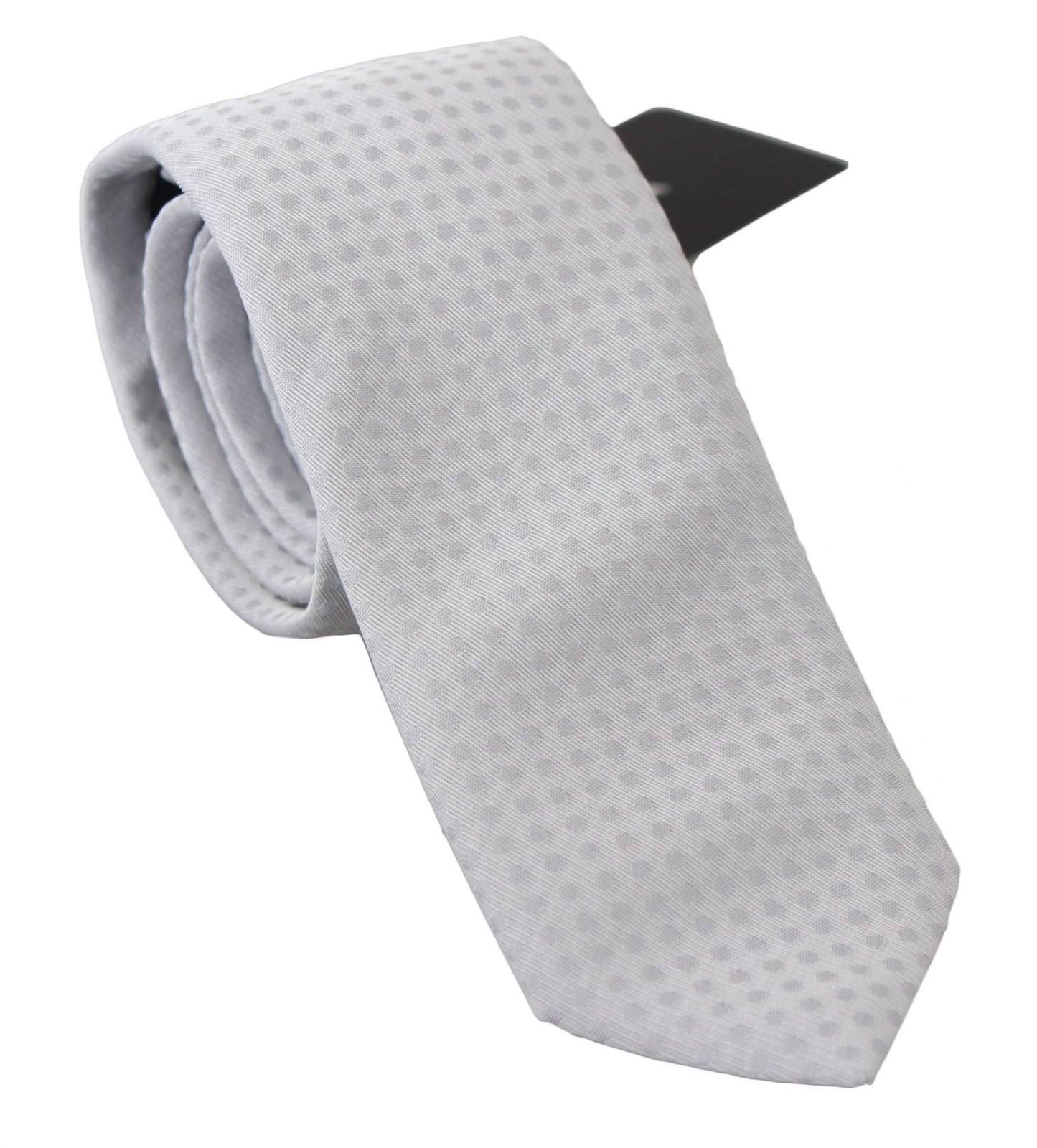 Dolce & Gabbana Elegant White Patterned Silk Blend Neck Tie - Sandy Store ByNet