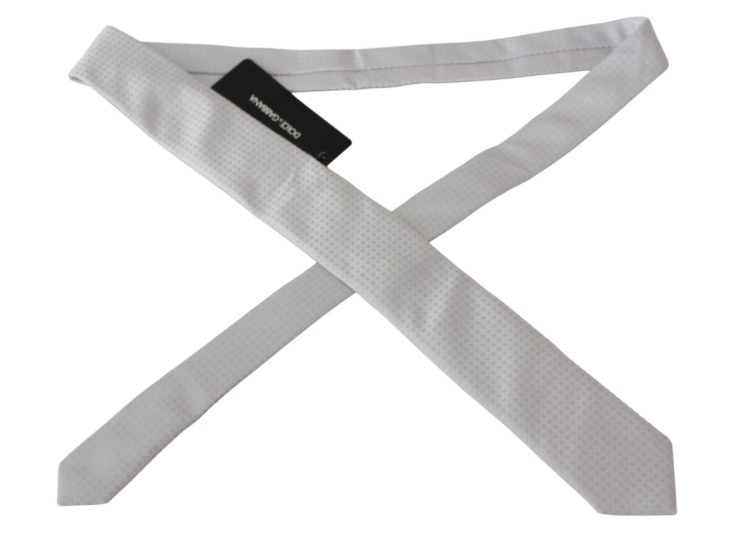 Dolce & Gabbana Elegant White Patterned Silk Blend Neck Tie - Sandy Store ByNet