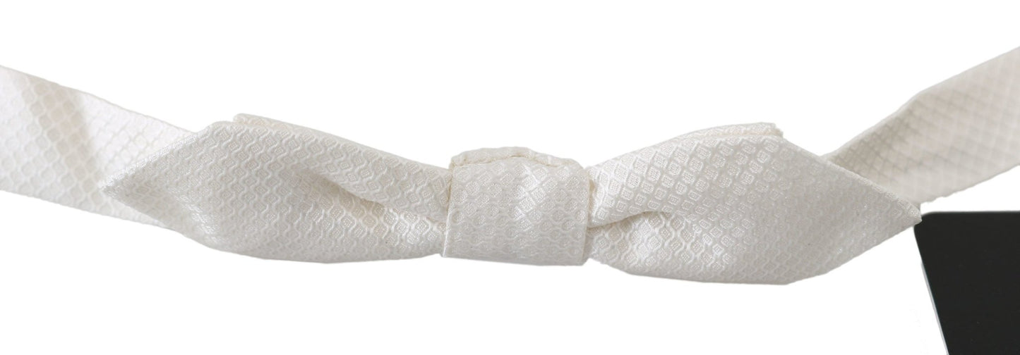 Dolce & Gabbana Elegant White Silk Bow Tie - Sandy Store ByNet