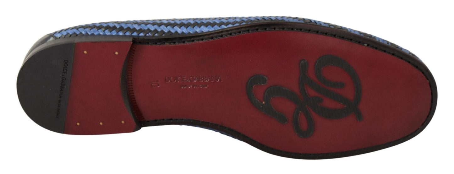Dolce & Gabbana Elegant Woven Leather Loafers - Sandy Store ByNet