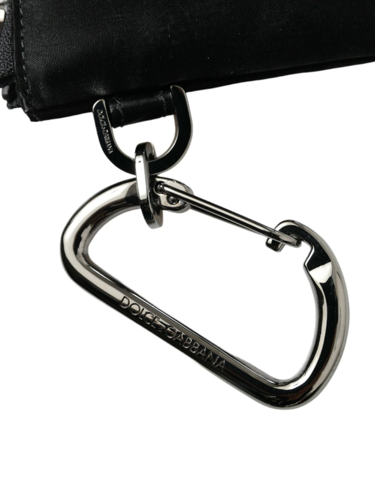 Dolce & Gabbana Elite Black Nylon & Leather Pouch with Logo Detail - Sandy Store ByNet