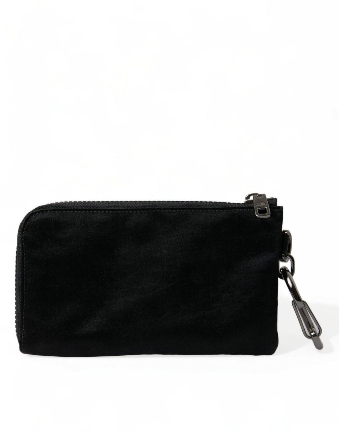 Dolce & Gabbana Elite Black Nylon & Leather Pouch with Logo Detail - Sandy Store ByNet