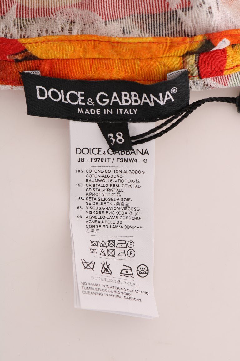 Dolce & Gabbana Embellished Crepe Blouse with Blossom Print - Sandy Store ByNet