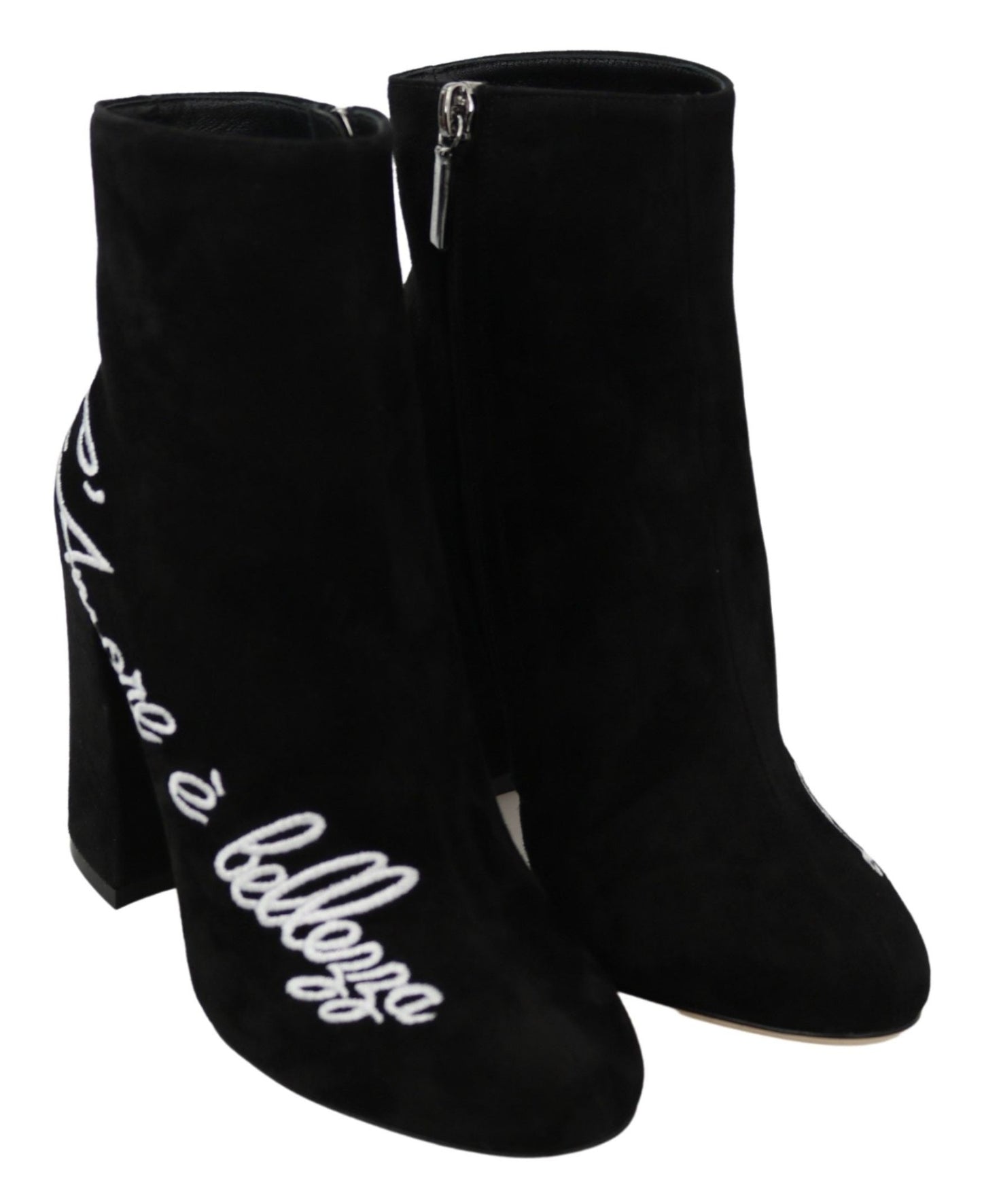 Dolce & Gabbana Embroidered Ankle Boots in Lambskin Suede - Sandy Store ByNet