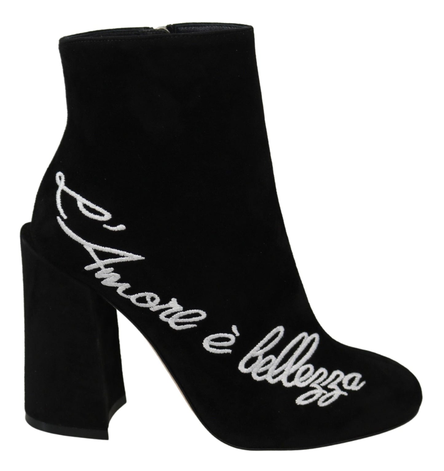 Dolce & Gabbana Embroidered Ankle Boots in Lambskin Suede - Sandy Store ByNet