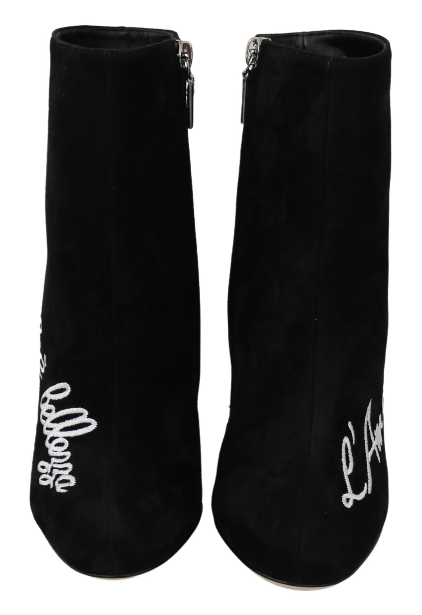 Dolce & Gabbana Embroidered Ankle Boots in Lambskin Suede - Sandy Store ByNet