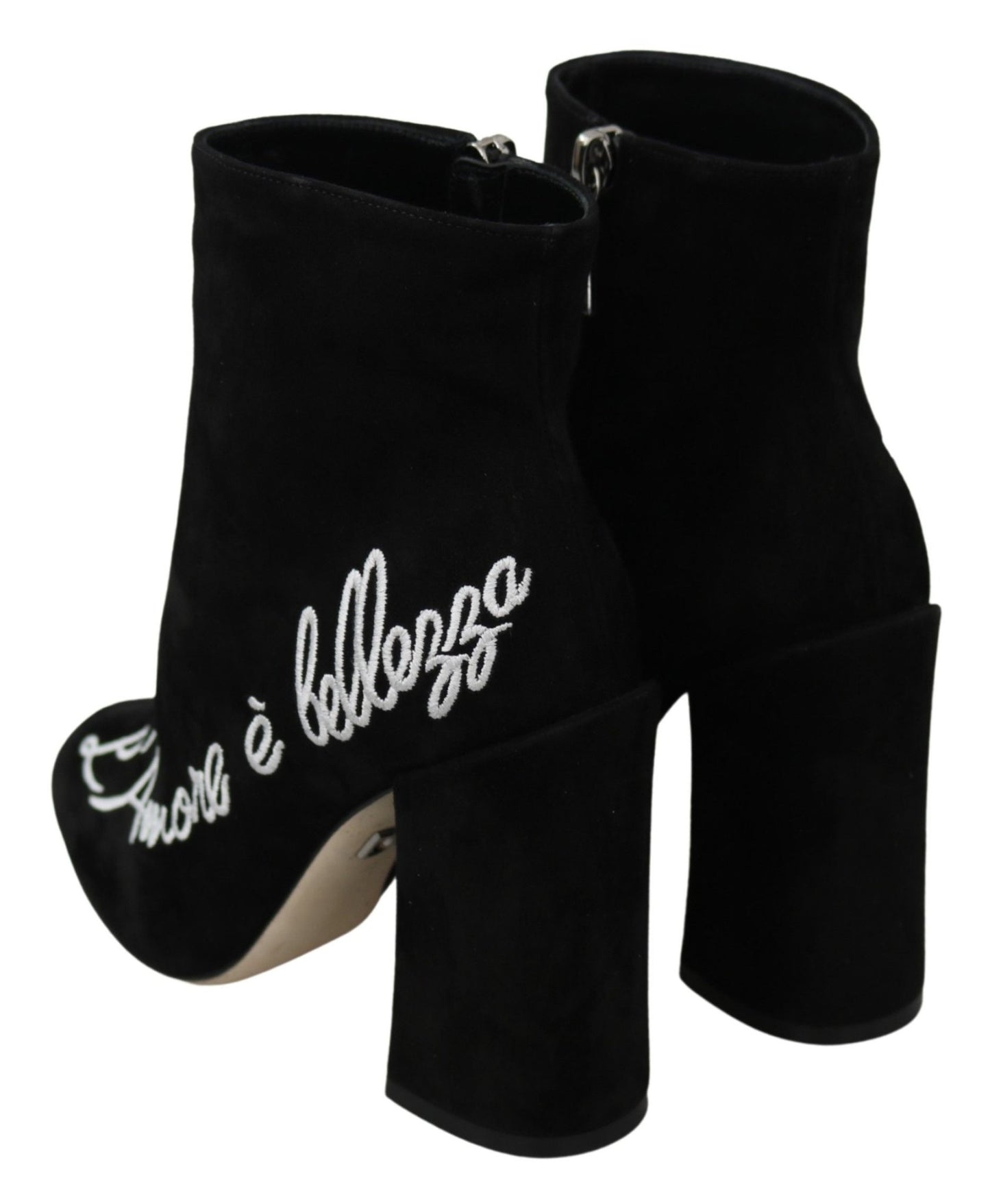Dolce & Gabbana Embroidered Ankle Boots in Lambskin Suede - Sandy Store ByNet