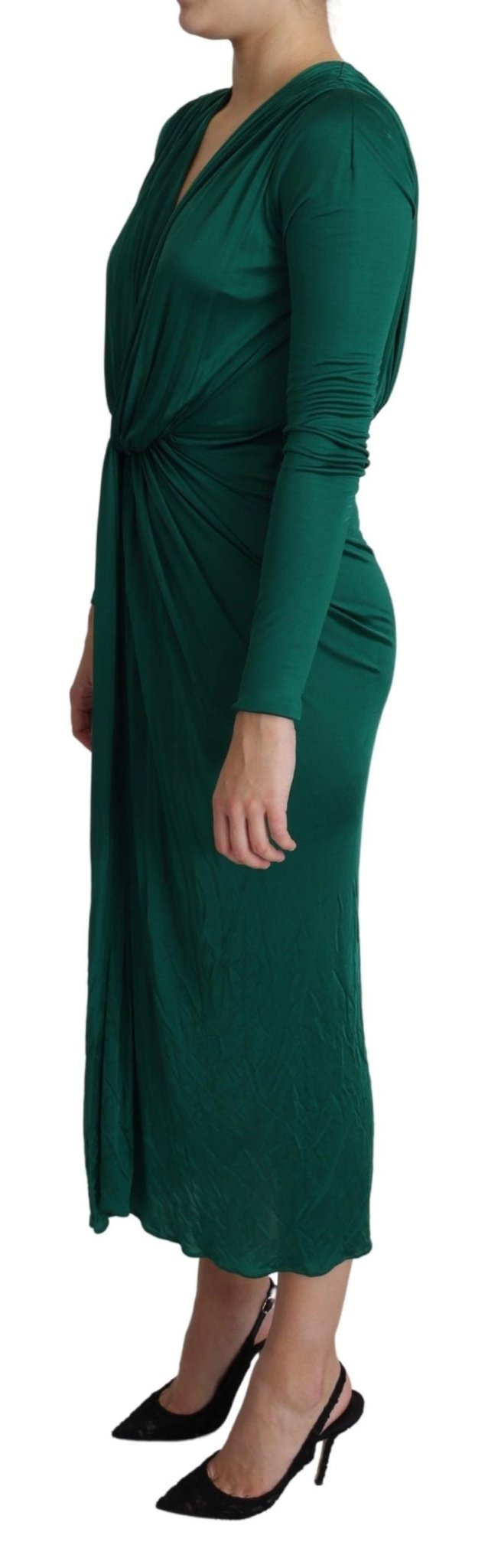 Dolce & Gabbana Emerald Elegance Bodycon Midi Dress - Sandy Store ByNet