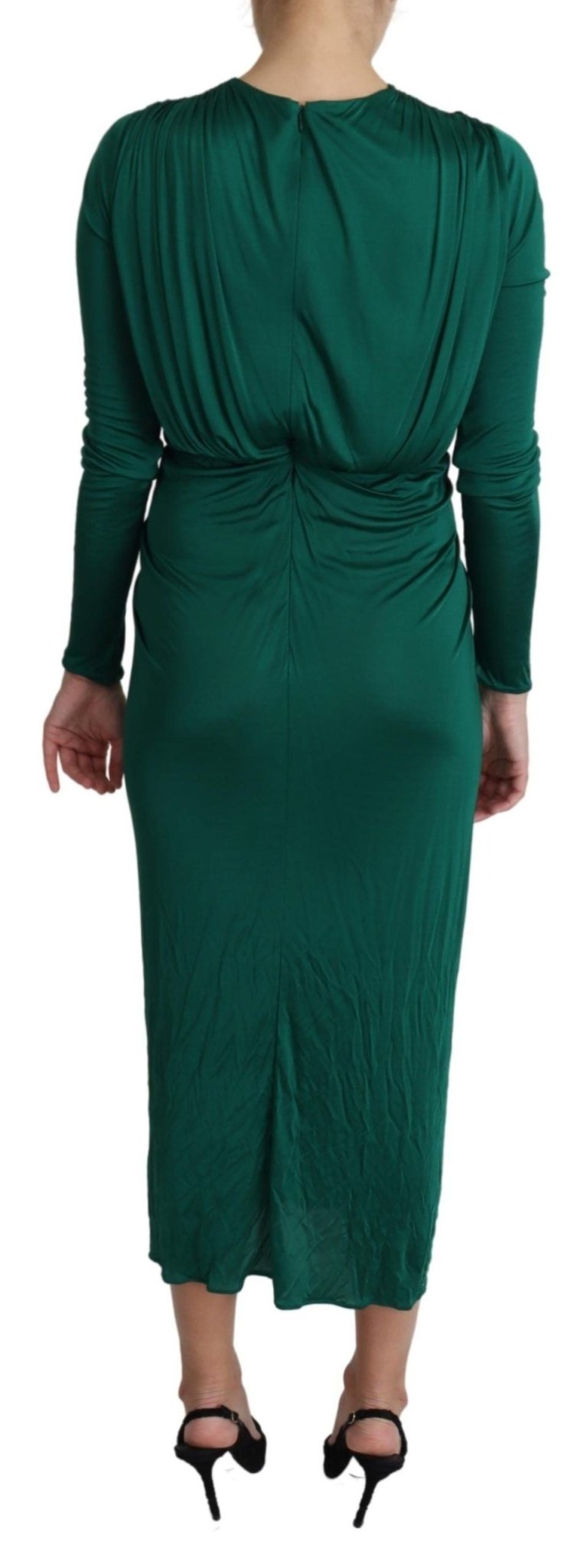Dolce & Gabbana Emerald Elegance Bodycon Midi Dress - Sandy Store ByNet