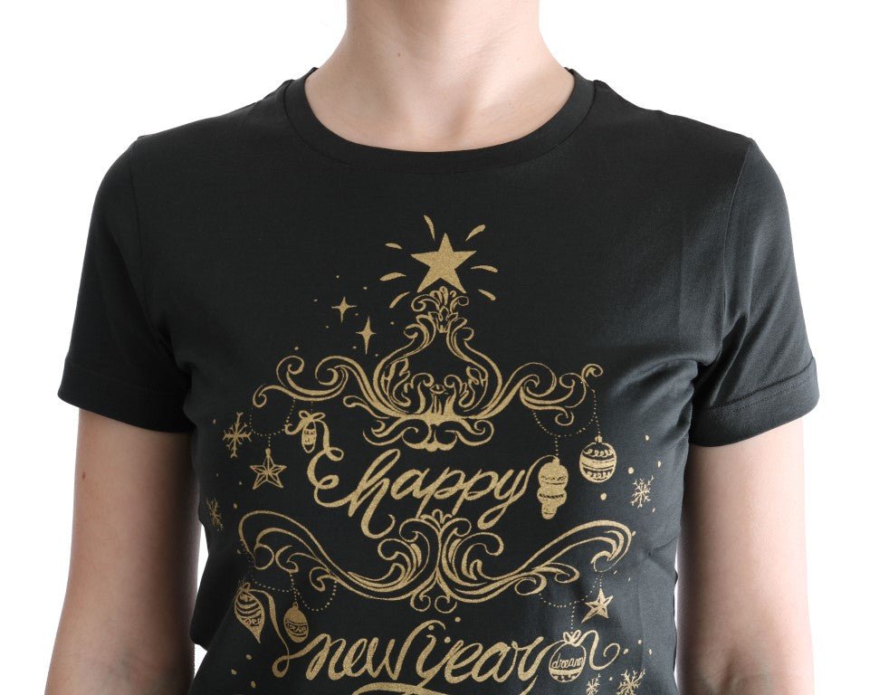 Dolce & Gabbana Emerald Green Cotton Tee with 2017 Print - Sandy Store ByNet